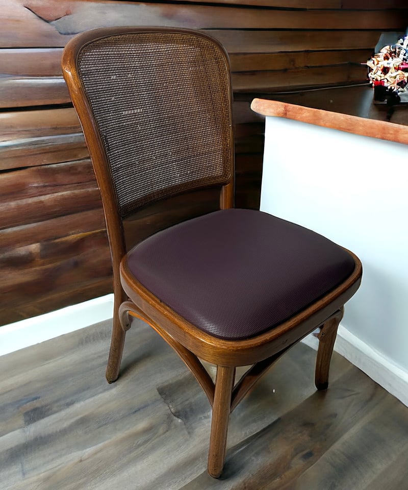 フランスアンティーク籐ラタンチェア/1人掛けソファ/竹バンブーイス90