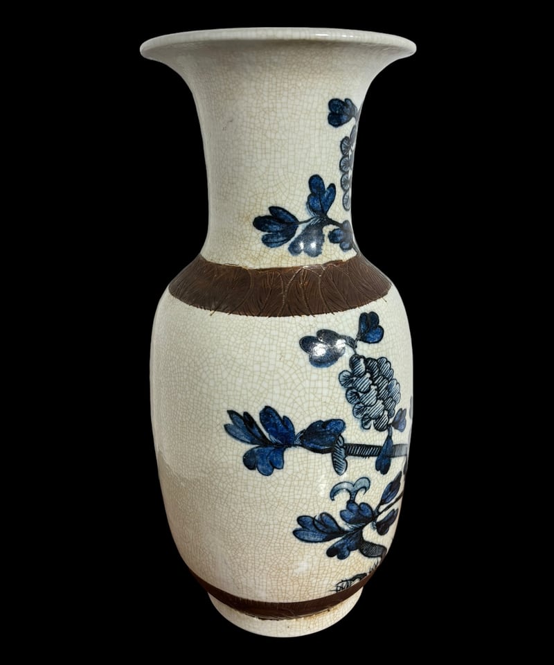 壺 [梅花鳥絵] 染付 成化年製 中国雑貨 フラワーベース 花瓶 花入れ 丸