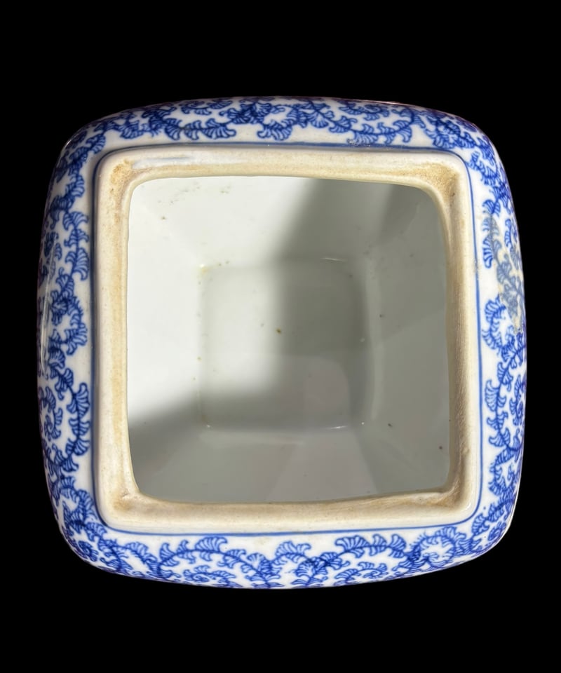 小壺 染付 蓋付き 小物入れ 中国雑貨 壺 インテリア 陶器 骨董品