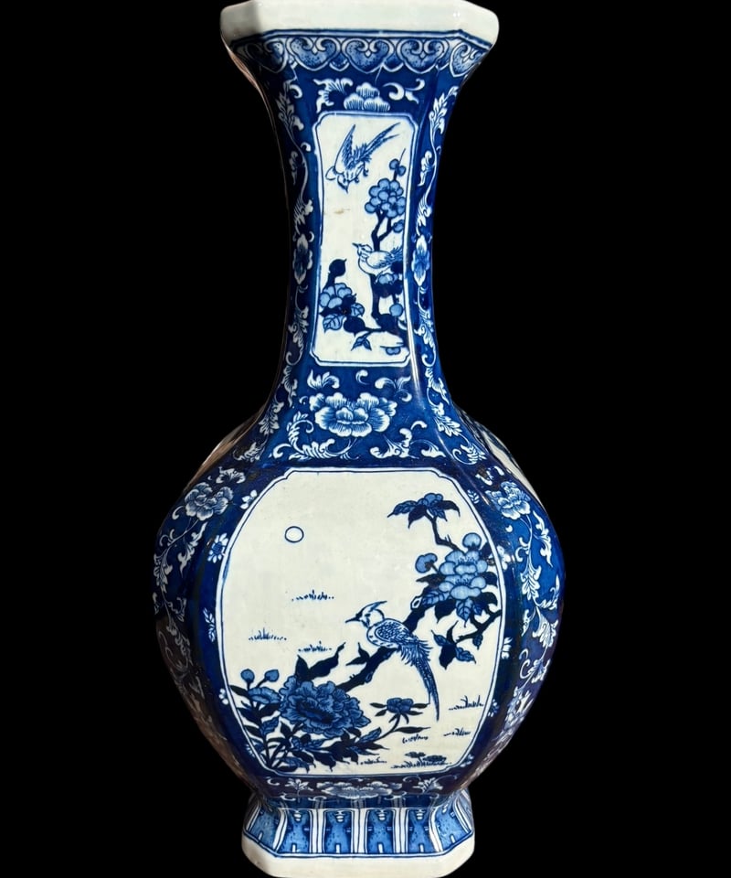 壺 青白磁 中国雑貨 染付 フラワーベース 花瓶 花入れ 花器 陶器