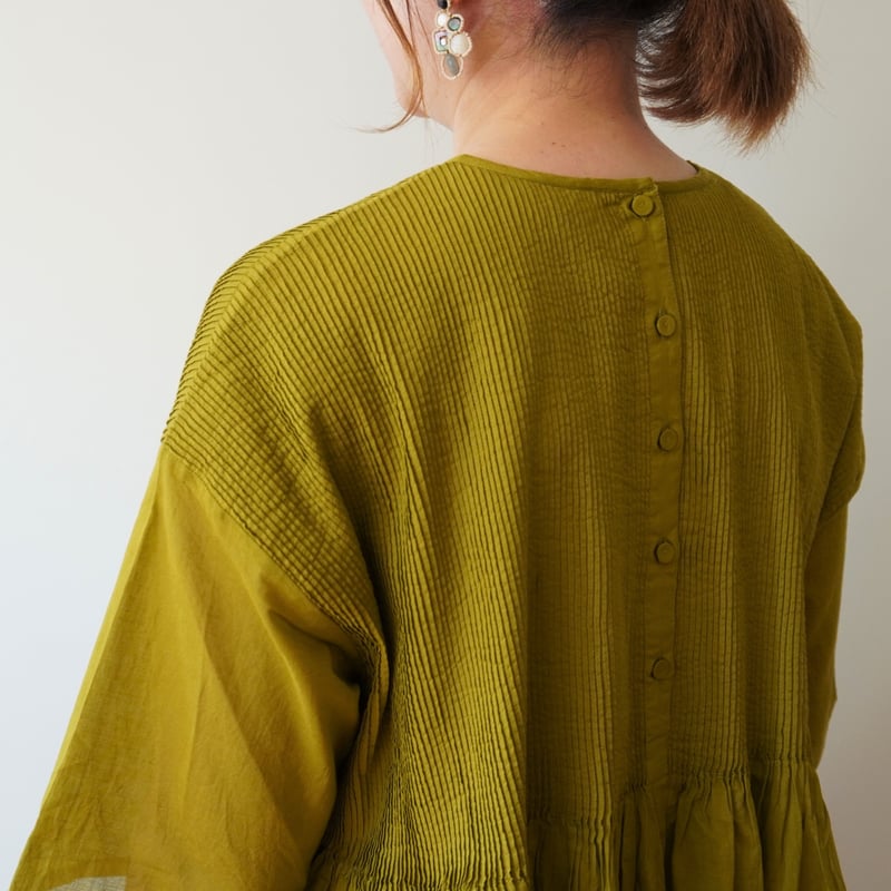 maison de soil／オーガニックコットンボイル ピンタックブラウス