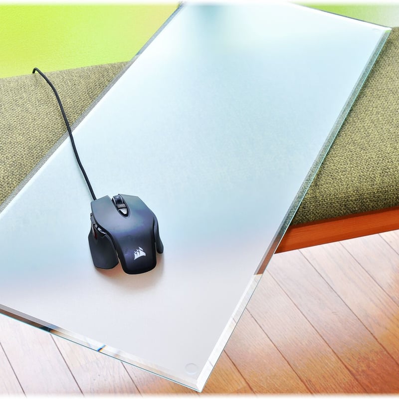サラサラ質感・ゲーミングガラスマウスパッド【400㎜×500㎜×5㎜厚