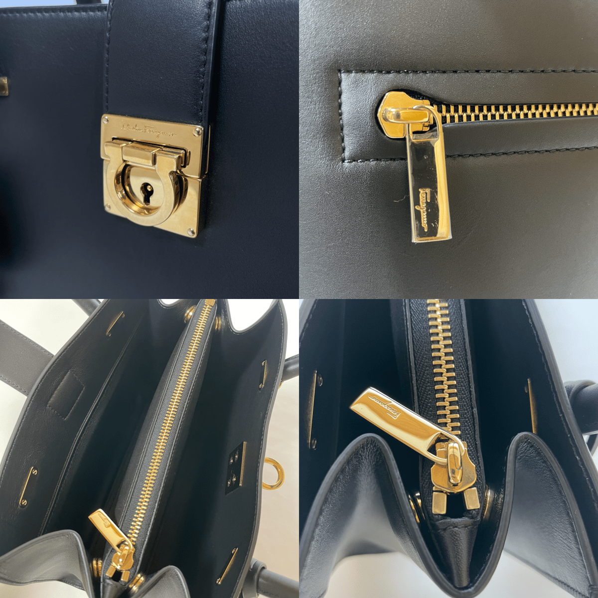 Salvatore Ferragamo ガンチーニ ジュリエット ハンドバッグ ブラック