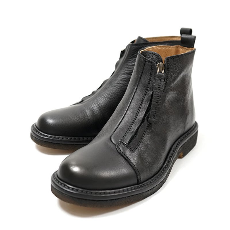 SAYA サヤ 50923Z Black 本革 ジッパーショートブーツ レディース