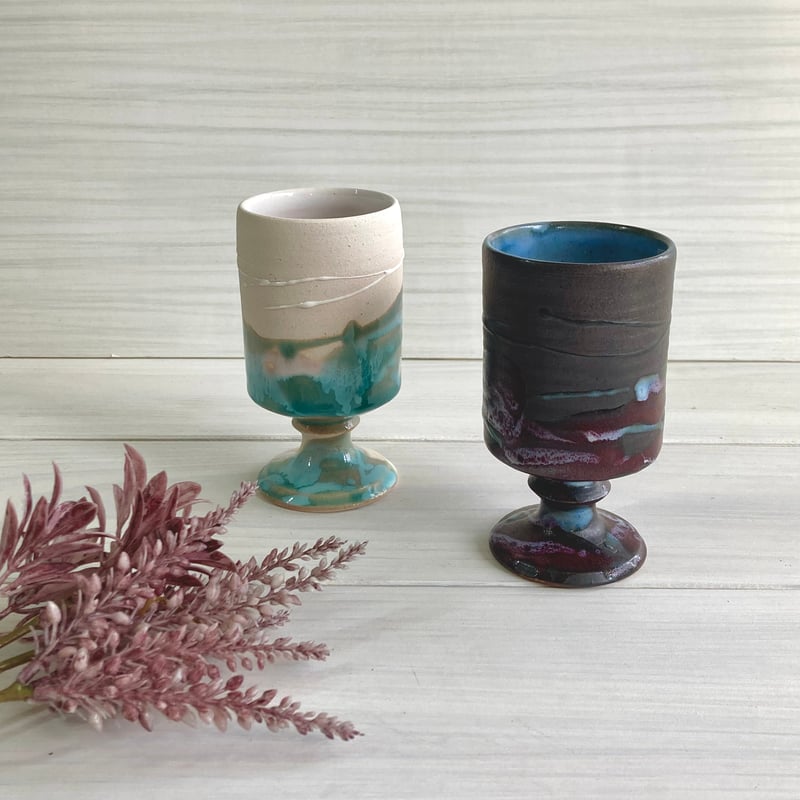 ゴブレット（夜桜）タイプA | 萩焼 窯元 緑栄窯 Ryokuei-オンライン