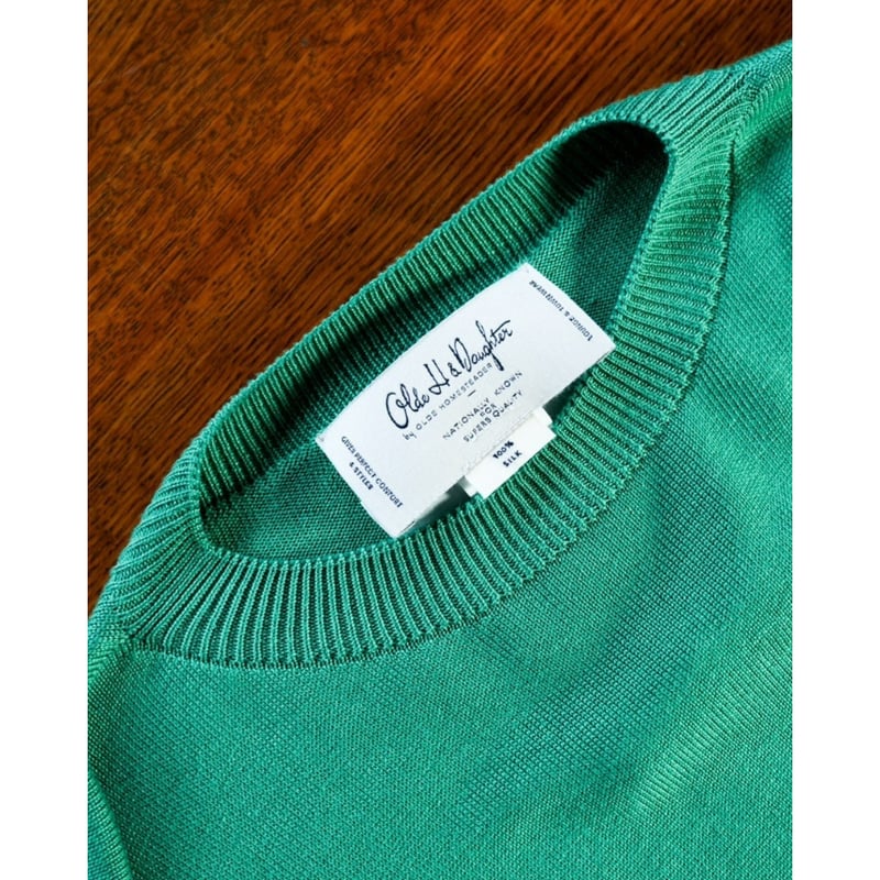 Olde H & Daughter SILK PLAIN STITCH CREW NECK P