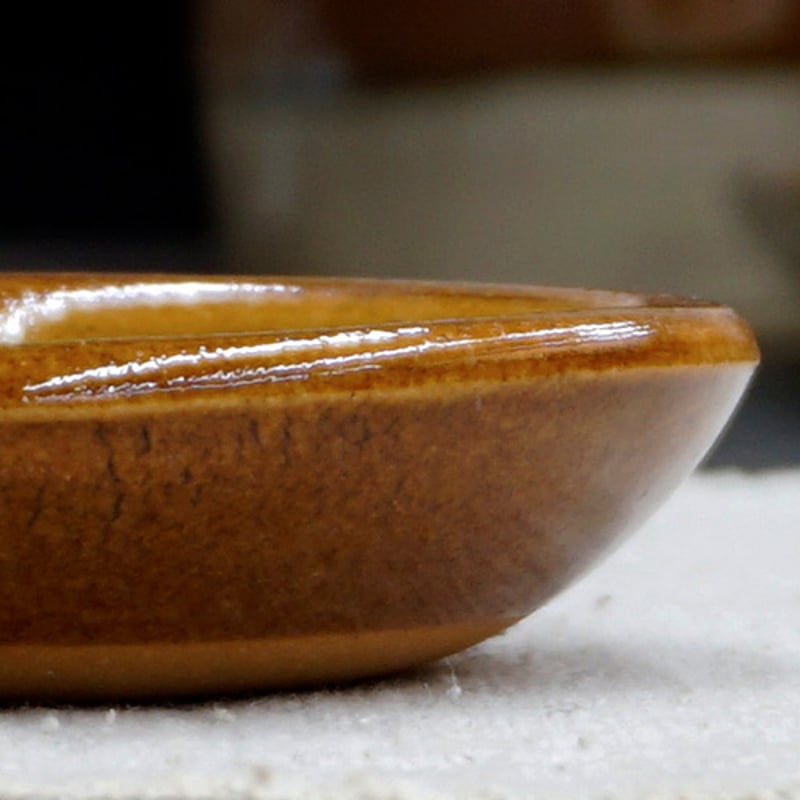 和食器 布志名焼 湯町窯 豆皿 9cm 浪紋濃茶 黄釉 | うつわの店