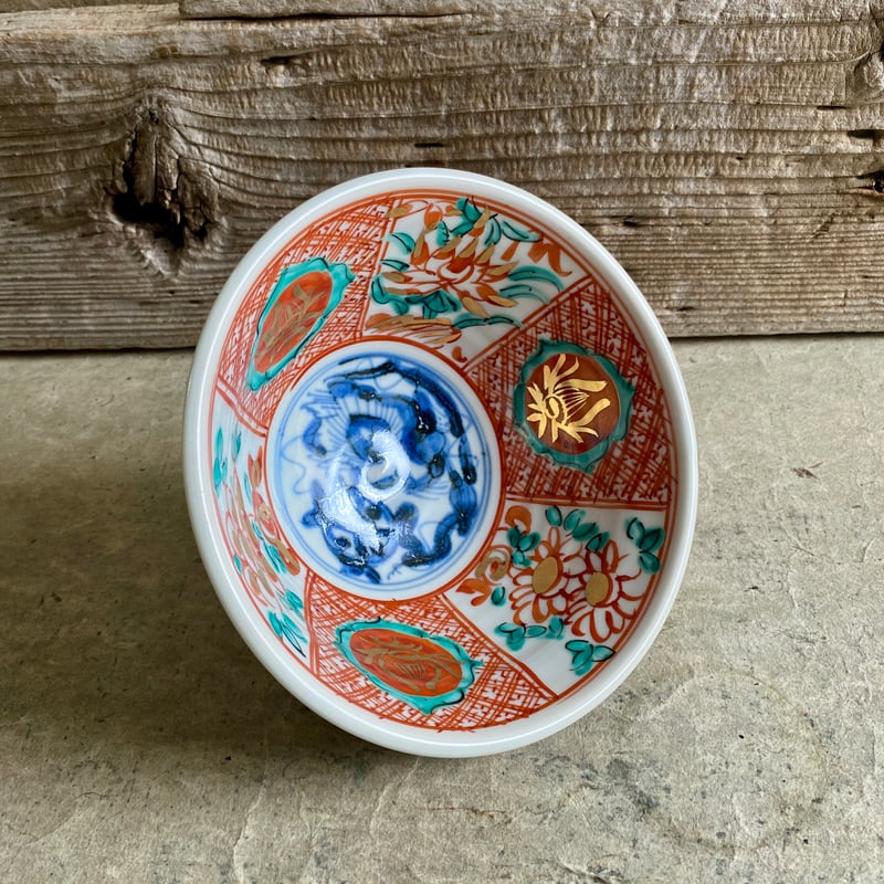 🔶SALE🔶岐阜 秀峰窯中垣連次 金彩染赤絵5.5寸反鉢 | MatsuBokkuri