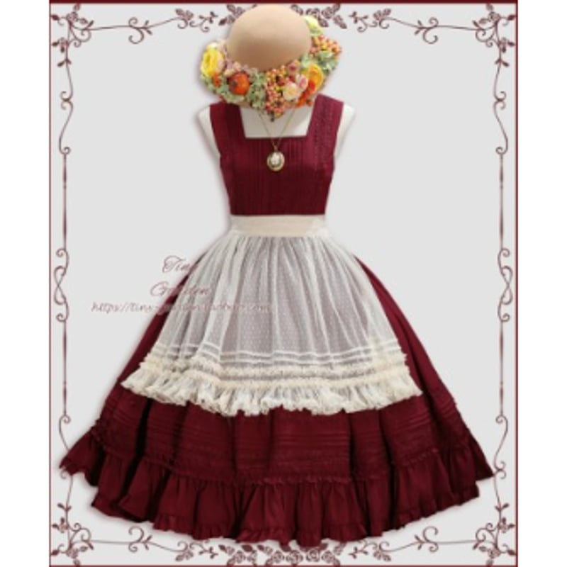 Nocturne of Reminiscenceドットチュールエプロン 生成り／select