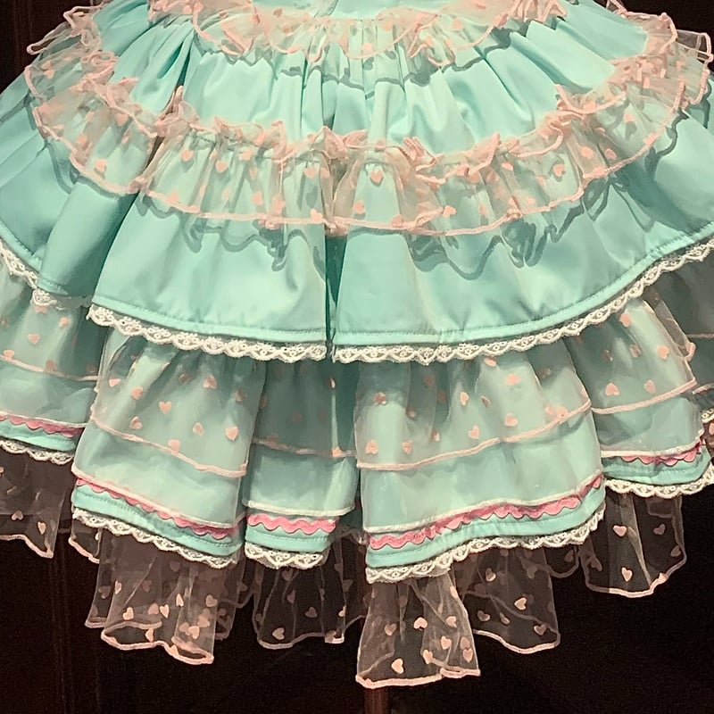 Fancy color ショート丈ジャンパースカート ミント／select | tulle