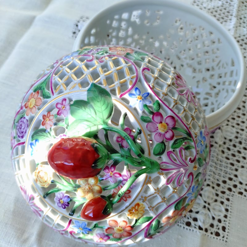 Herendヘレンド🦋🧙ファンタジー👑大きなボンボン入れ口径約15㎝D