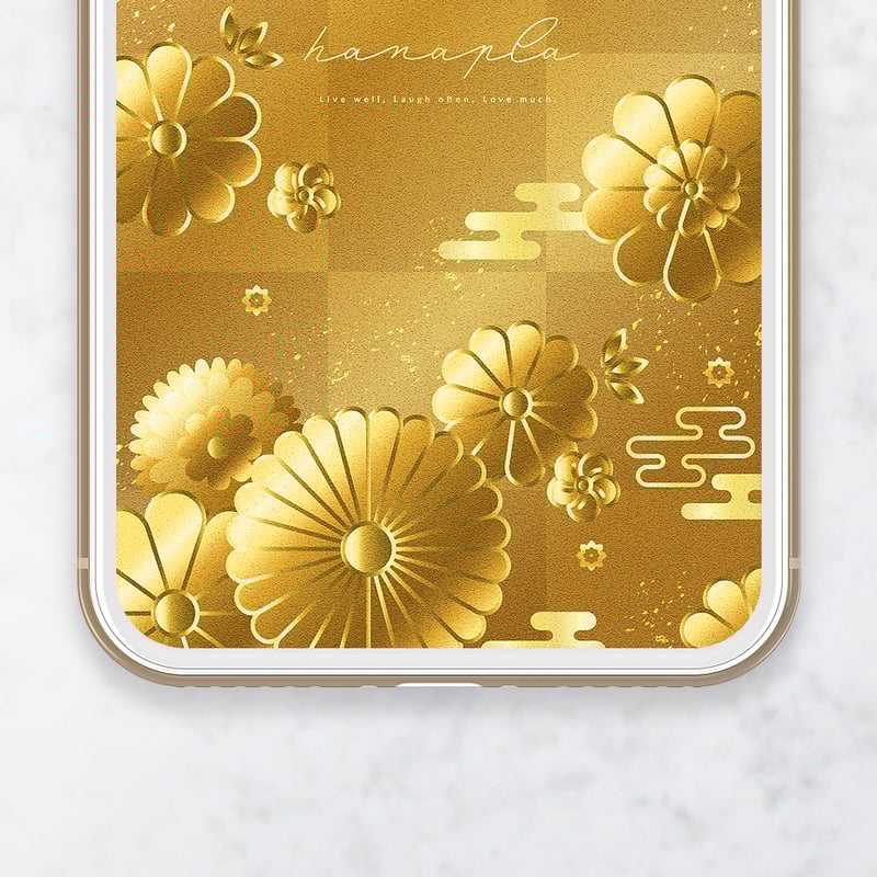 黄金色の開運和柄＋数字32】すべてが金箔の最強開運🌟菊梅と伝統美が