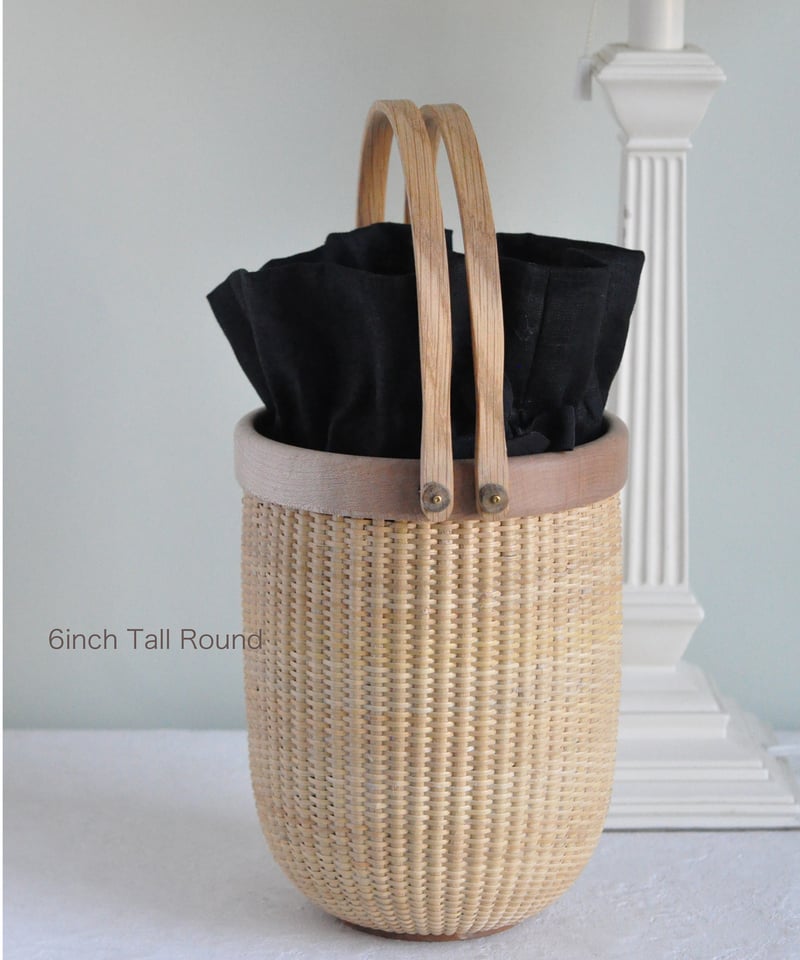 6インチラウンド（トール）・ナンタケットバスケット】インナーバッグM