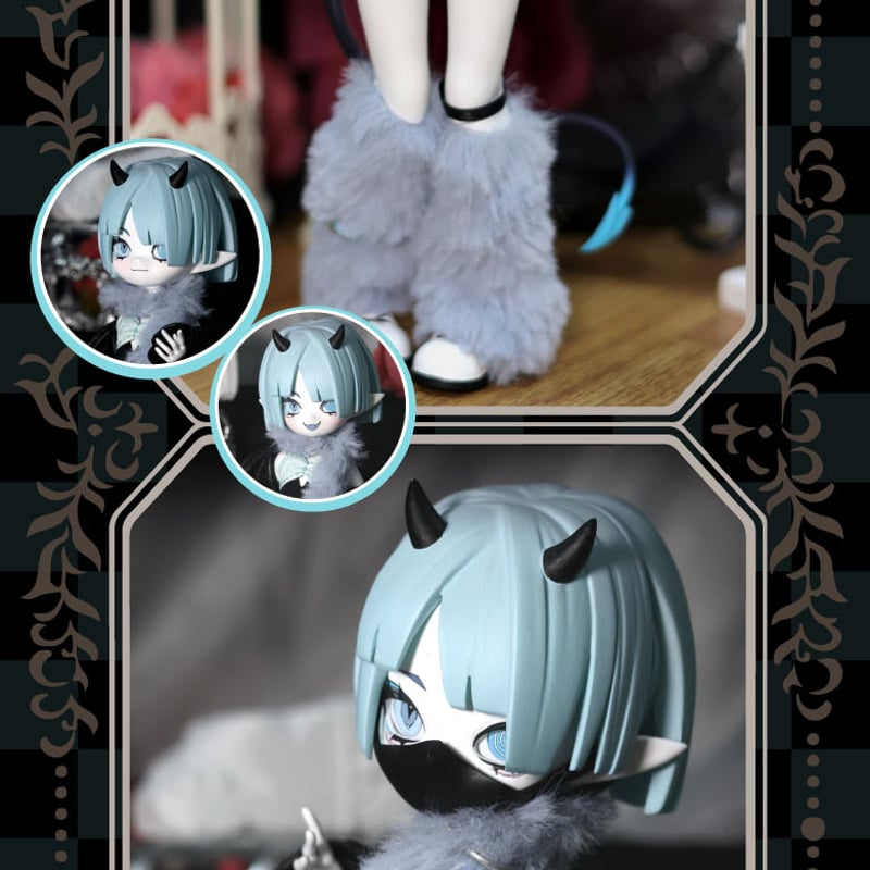 悪魔天使ホワイトレジンフィギュア 純潔心中 怪しい異形頭メイドさん