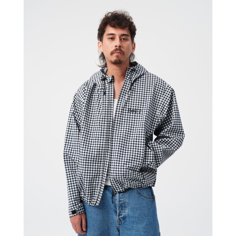 BoTT / GINGHAM SHELL JACKET / BLACK | Sophomore