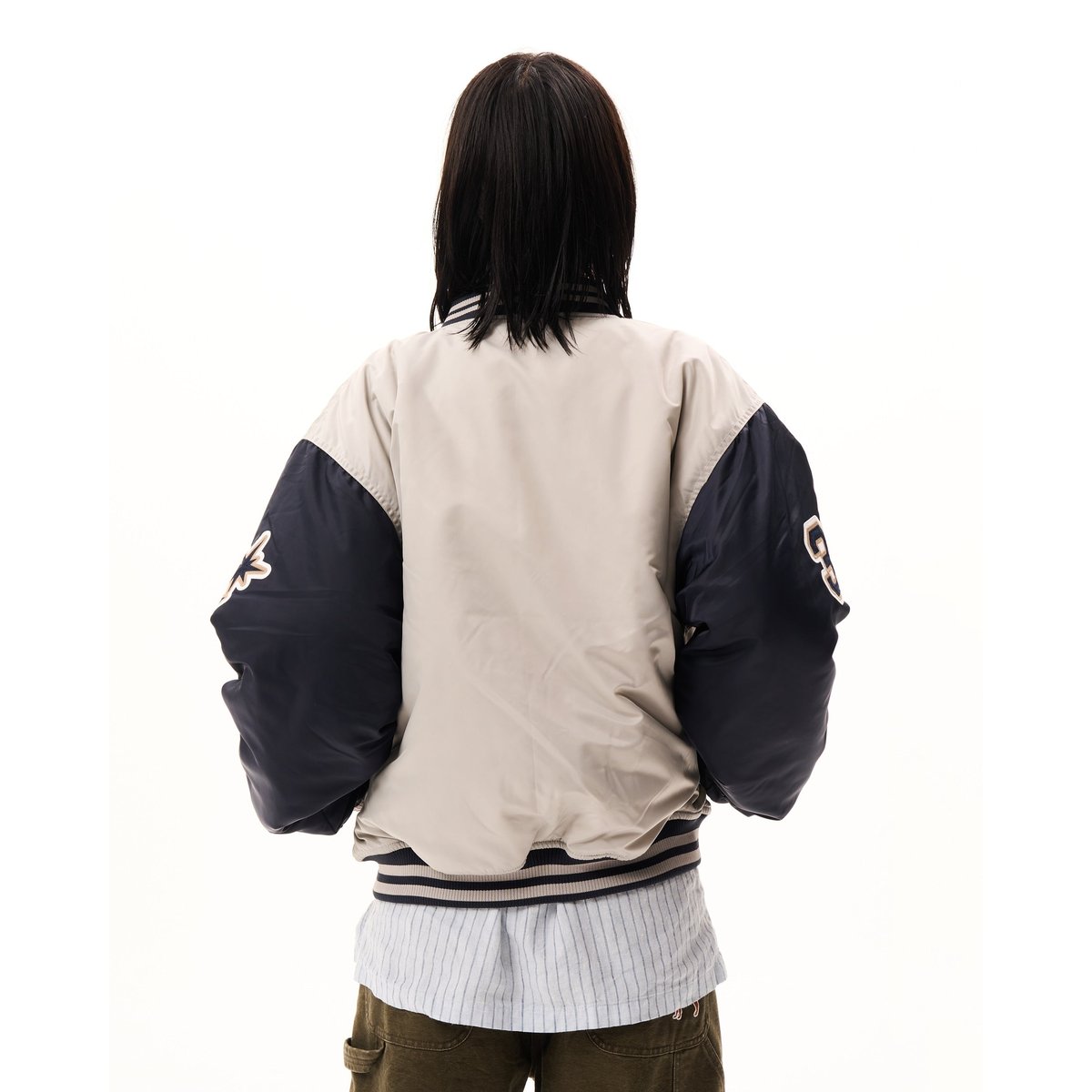 BoTT / NYLON VARSITY JACKET / GREY | Sophomore