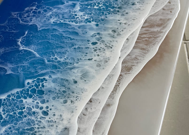 レジンアート【波のキャンバス】☆受注制作 ブルーオーシャン ワイド