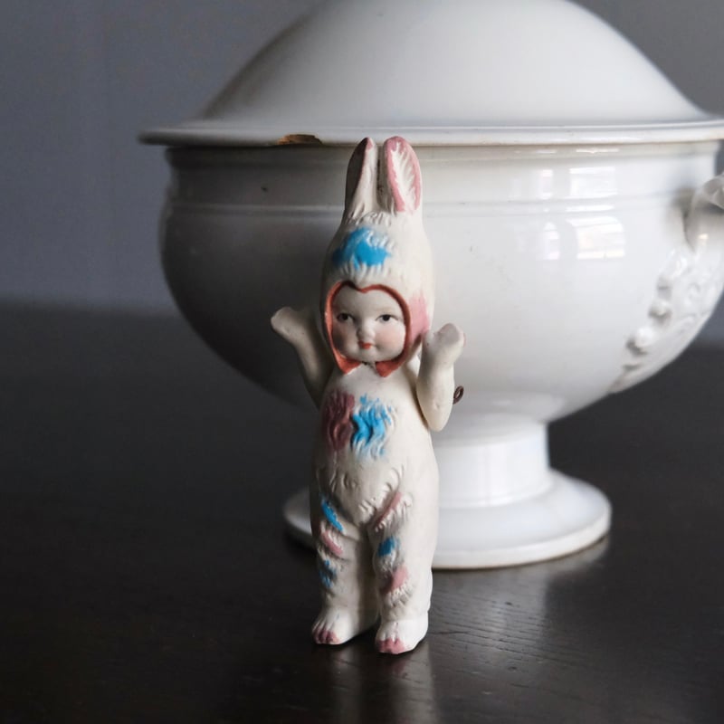 ビスク ドール ミニョネット 女の子 うさぎ フランス アンティーク