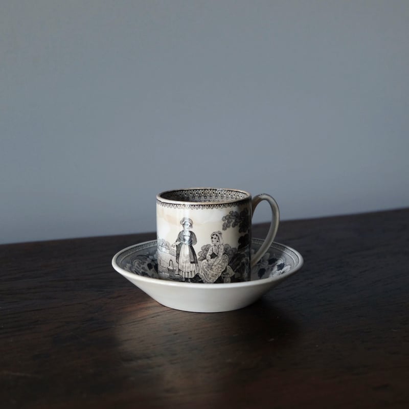 Gien ジアン ファイアンスフィーヌ グリザイユ デミタスカップ