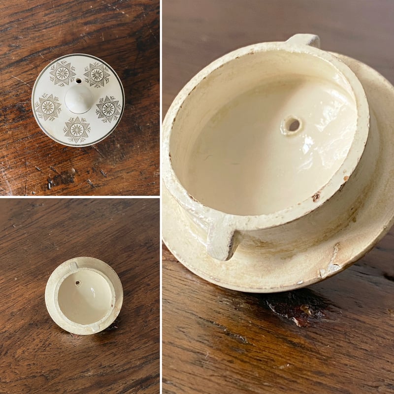 Creil クレイユ ファイアンスフィーヌ グリザイユ カフェティエール