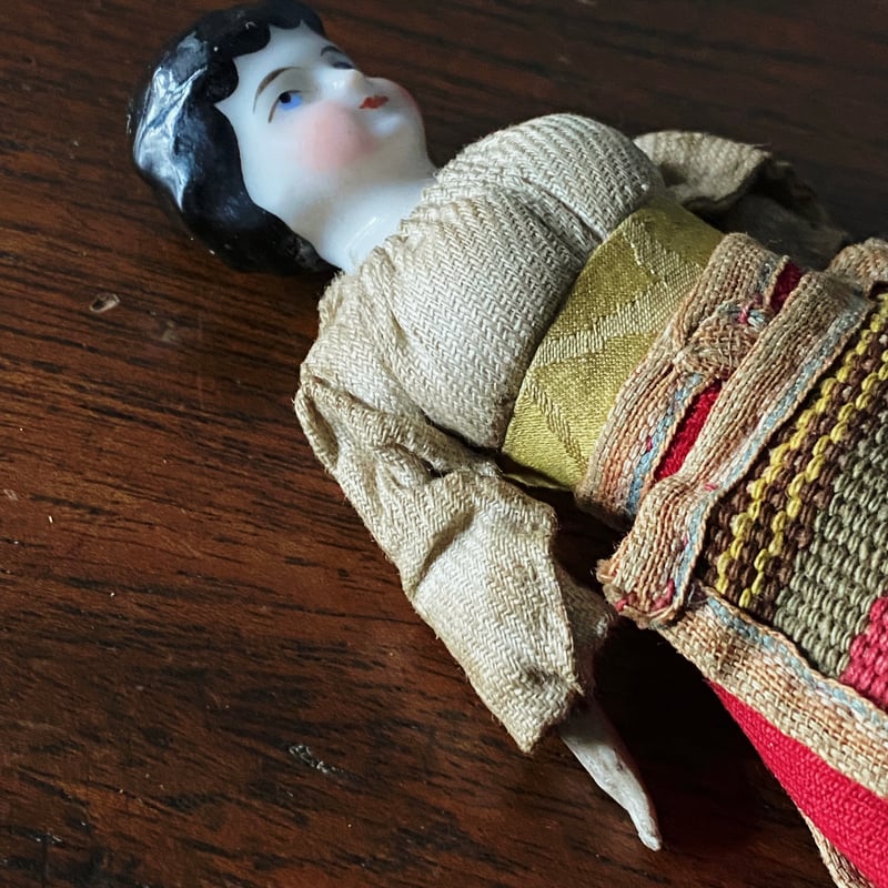 ドイツ製 チャイナヘッドドール ビスクドール 12.5cm アンティーク