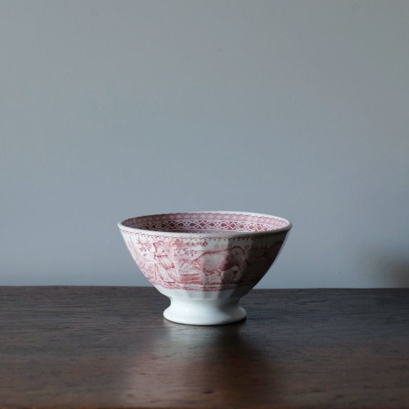 しろくま___グリザイユ カフェオレボウル トランスファーウエア/K275