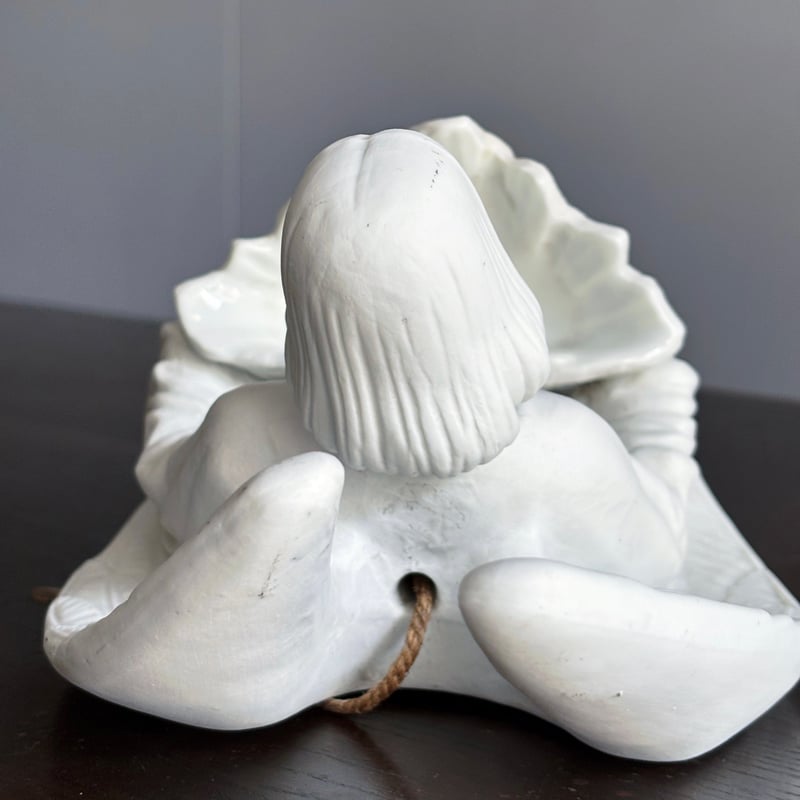 ビスク製 天使 ベニティエ 聖水盤 h37cm フランス アンティーク