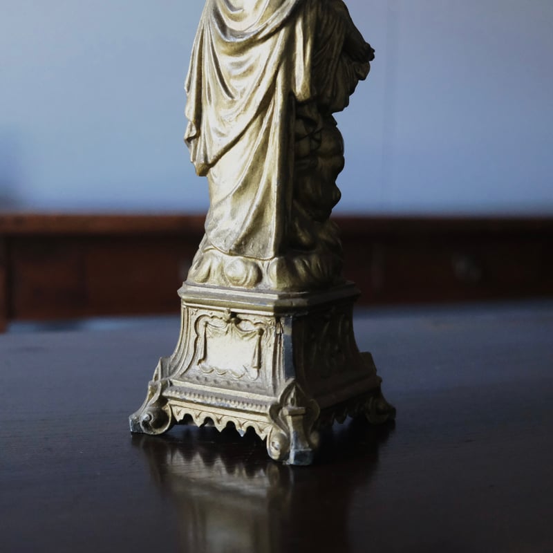 メタル製 勝利の 聖母子 マリア像 h24.8cm フランス アンティーク