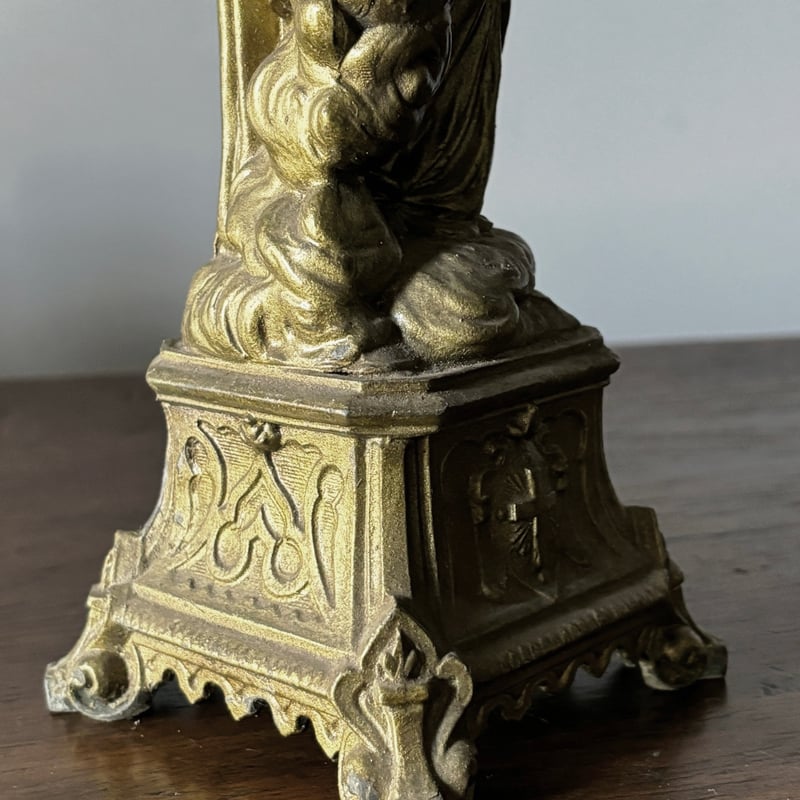 メタル製 勝利の 聖母子 マリア像 h24.8cm フランス アンティーク