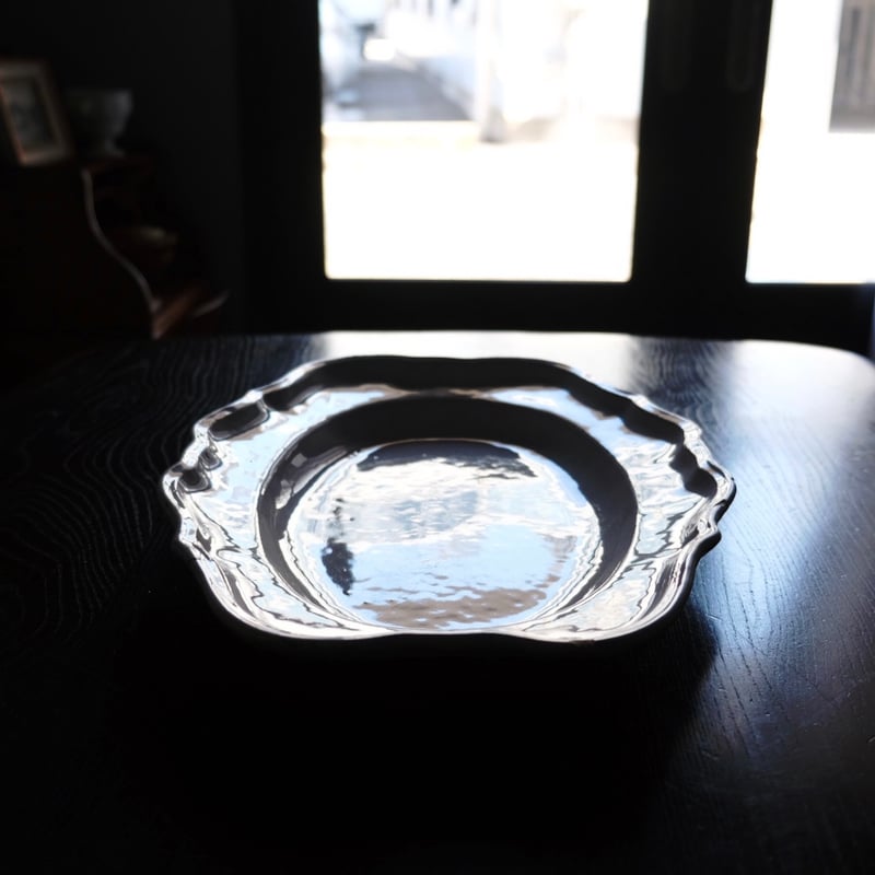 18世紀 鎹修繕 白釉 花リム オーバル皿 楕円皿 フランス アンティーク