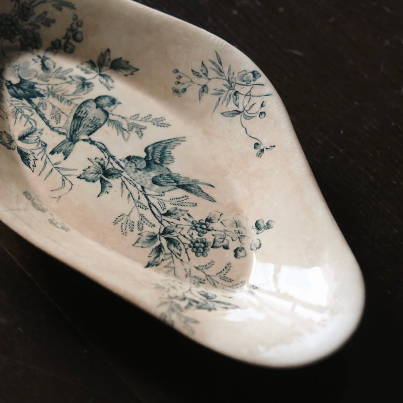 Longwy ロンウィ ラヴィエ Mignon 花鳥 フランス アンティーク 0501854