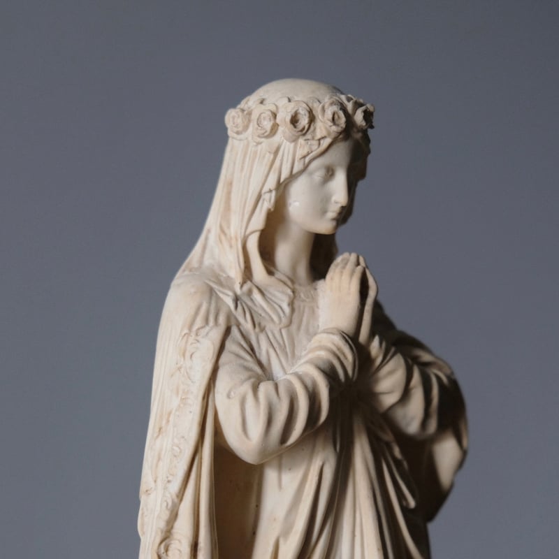 石膏 聖母マリア像 h31cm フランス アンティーク 0501536 | jinen_ant