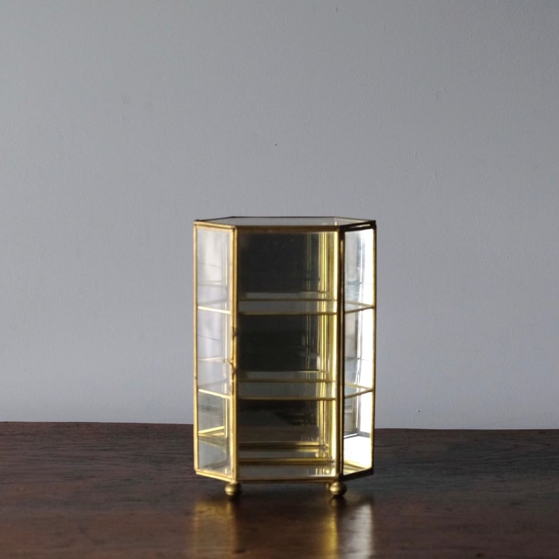 小型3段ガラスケース フランス アンティーク ヴィンテージ 0501790