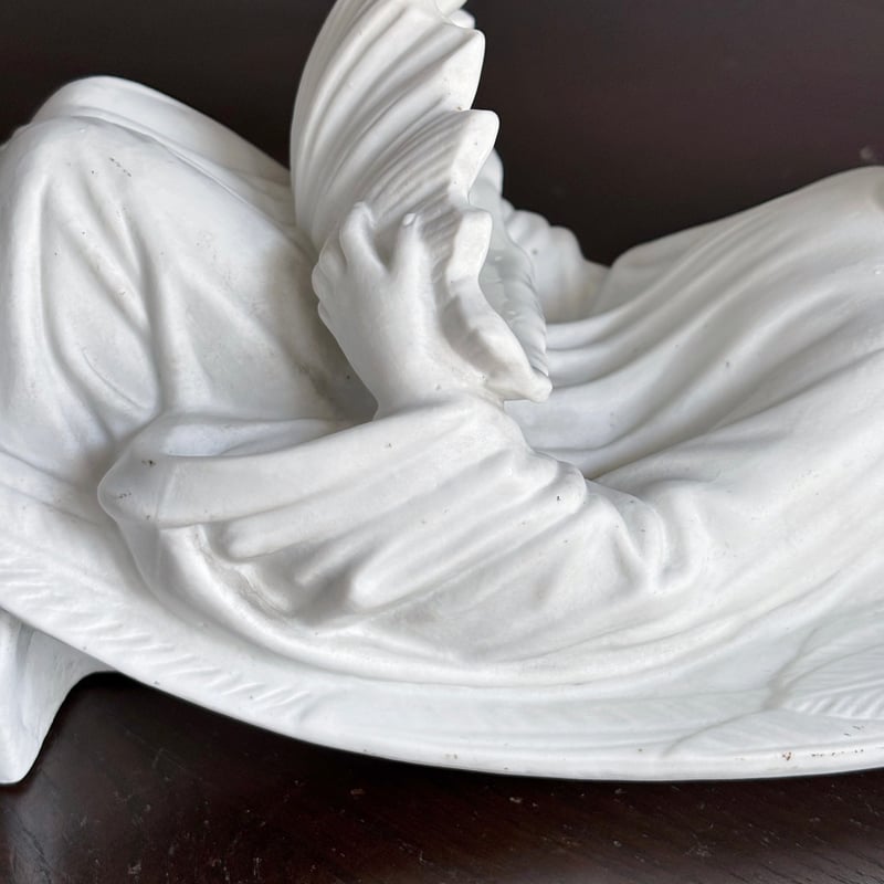 ビスク製 天使 ベニティエ 聖水盤 h37cm フランス アンティーク