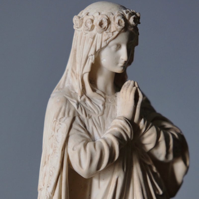 石膏 聖母マリア像 h31cm フランス アンティーク 0501536 | jinen_ant