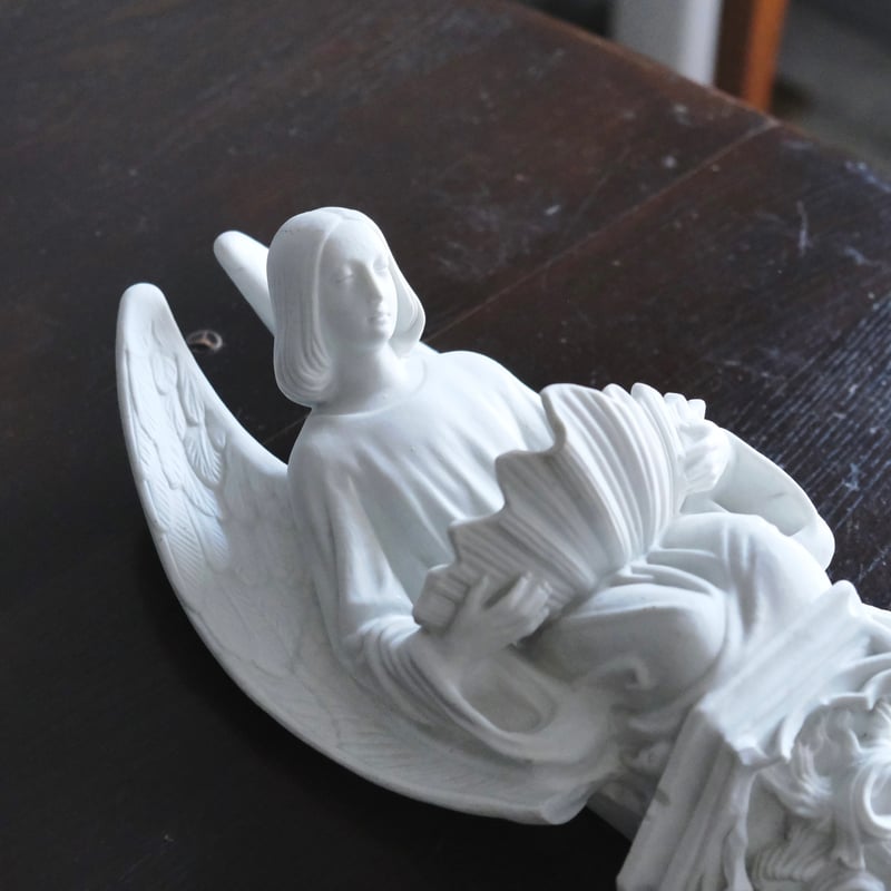 ビスク製 天使 ベニティエ 聖水盤 h37cm フランス アンティーク