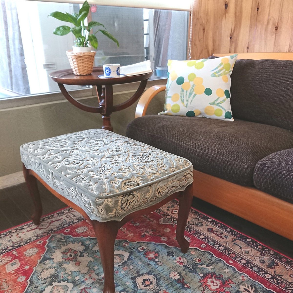 マルニ木工＞ マキシムシリーズ・オットマンスツール ₌未修復・現品