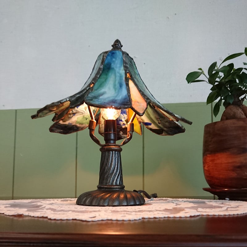 PARAGON＞・ヴィンテージ ステンドグラス卓上ランプ | FUJIWAKAYAMA