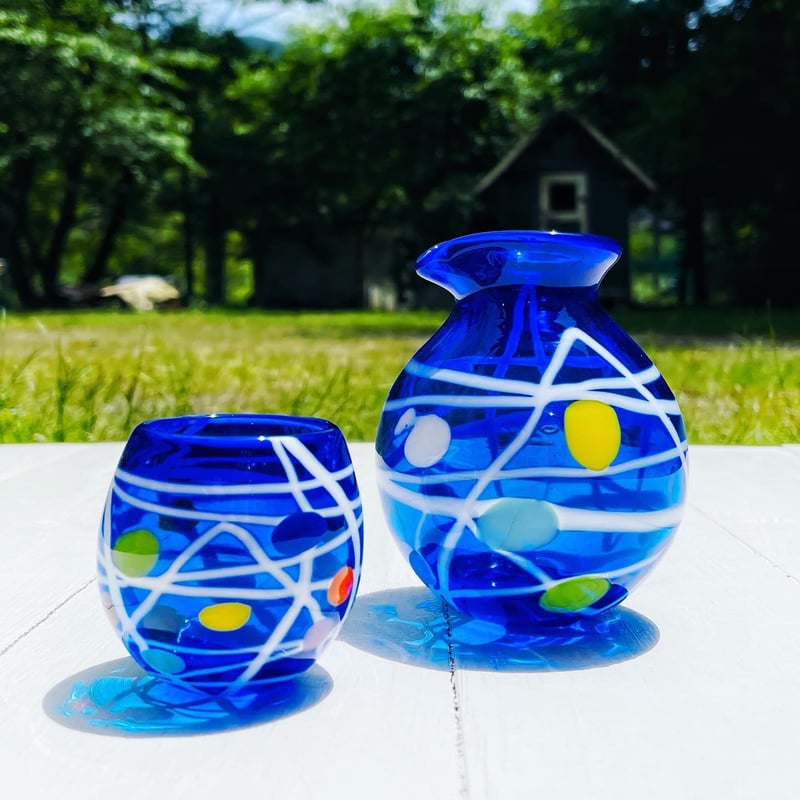 ヨーヨーぐい呑み徳利セット | ガラス工房FARO