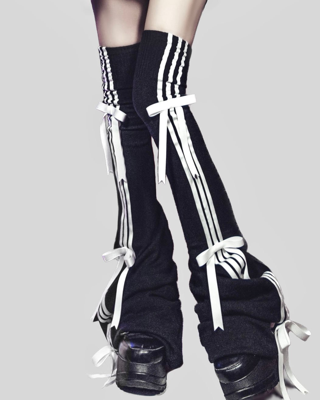 リボンニーハイレッグウォーマー》BLACK | HIDOLATRAL THEODOL