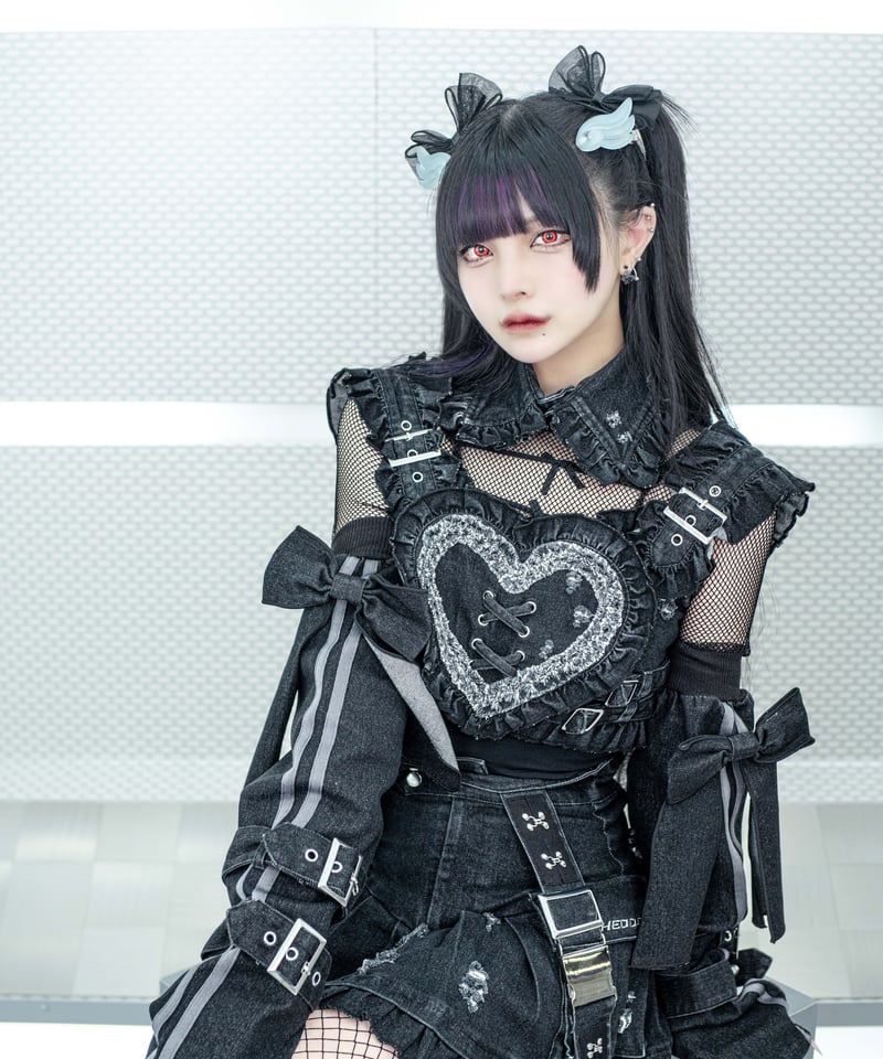 y2kデニムハートビスチェ》BLACK | HIDOLATRAL THEODOL