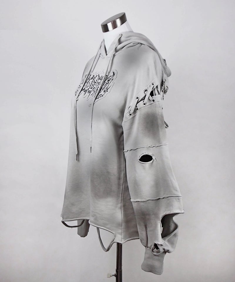 再販《ダメージオーバーサイズ猫耳パーカー》I .GRYA | HIDOLATRAL THEODOL