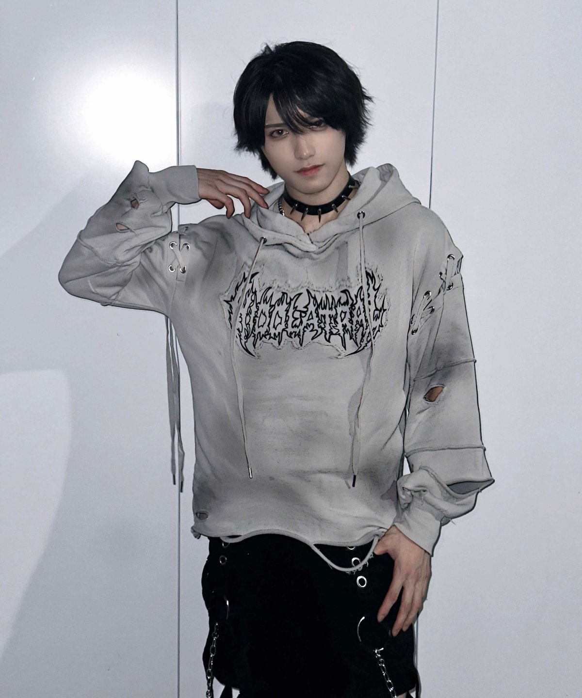 再販《ダメージオーバーサイズ猫耳パーカー》I .GRYA | HIDOLATRAL THEODOL