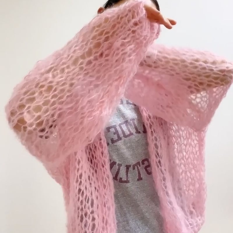 mohair knit cardigan（pink）モヘアニットカーディガン（ピンク）#205