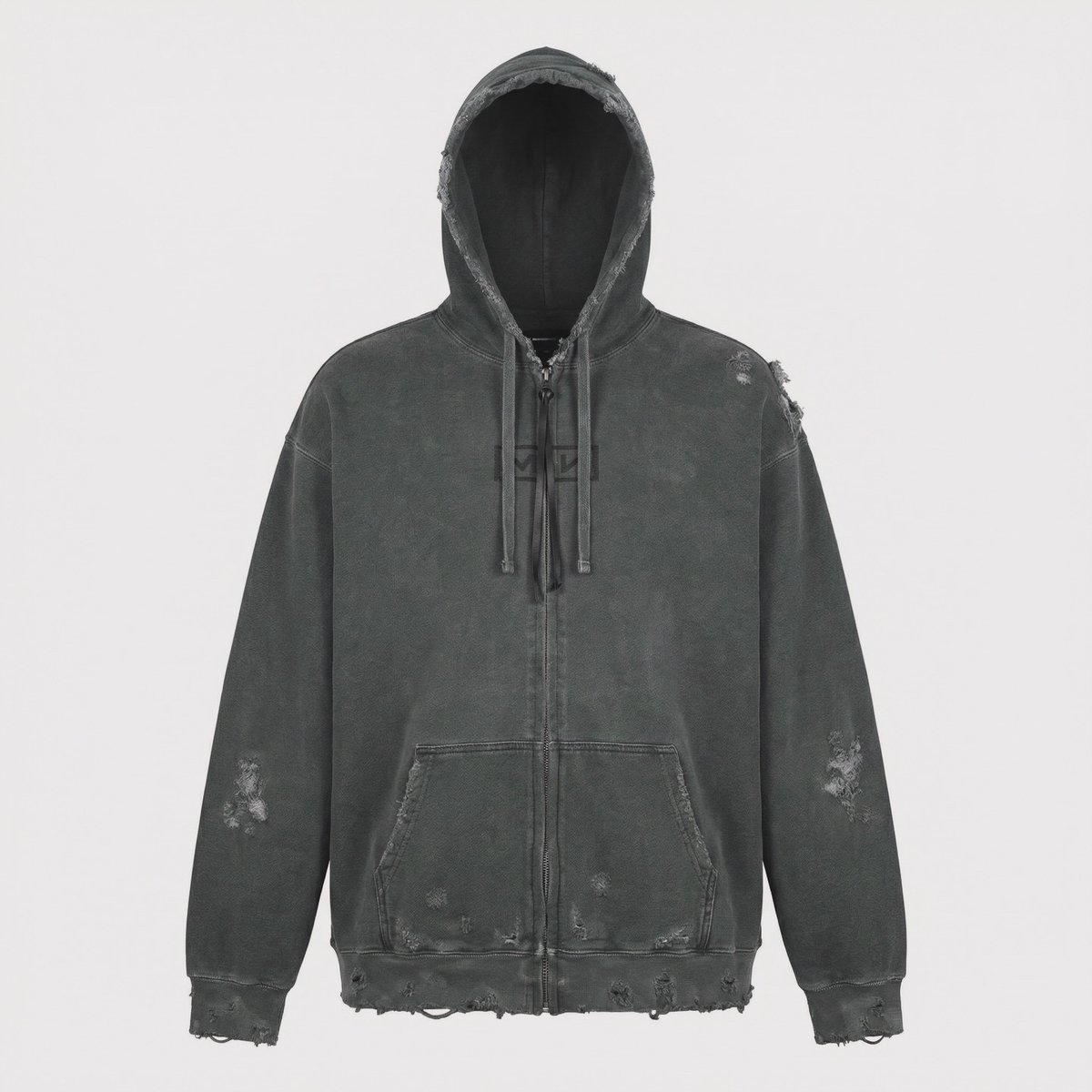 Bootleg Zip Up Hoodie With Damaged(SIN) | MINUS