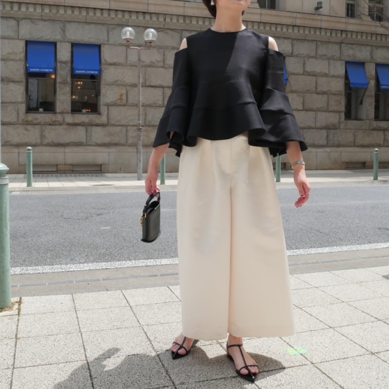 heve サテンフレアガウチョパンツ オリーブ 38 ヘイヴ 【公式通販】