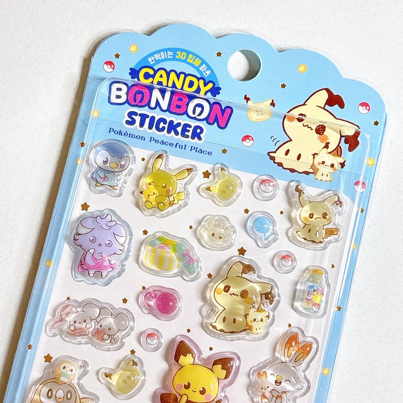 韓国公式】ポケモン/ポケピース キャンディ3Dステッカーシール