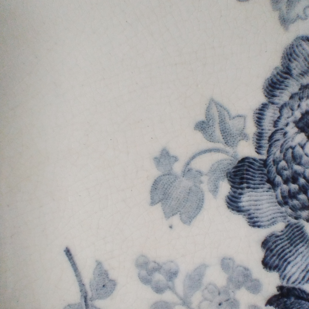 フランスアンティークプレート サルグミンヌ フォンタンジュ青 右下