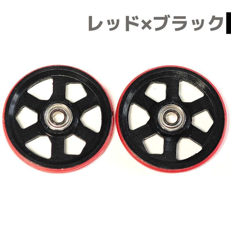 19mmプラリング付アルミベアリングローラー (6本スポーク) (レッド