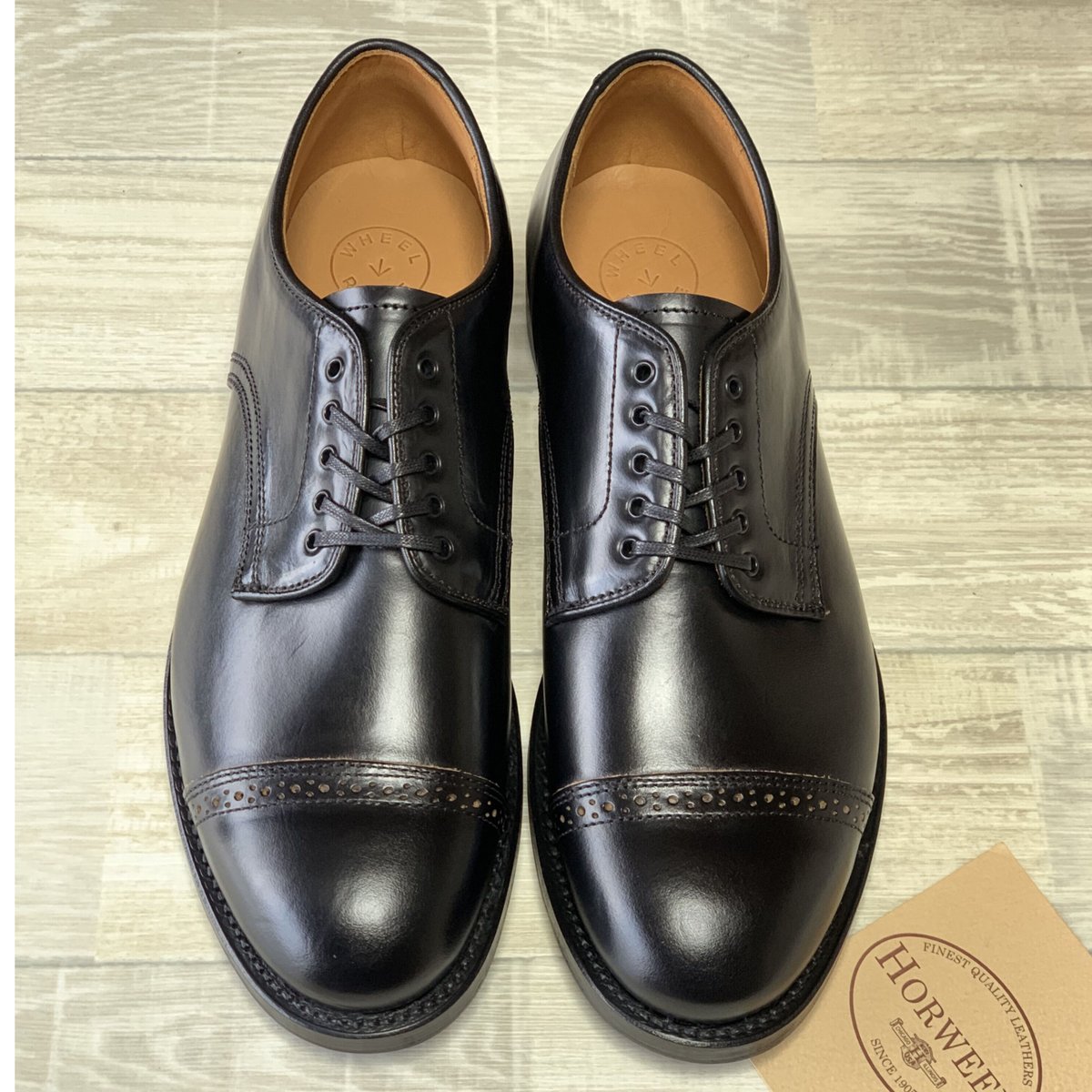 WHEEL ROBE ＃15077 パンチドキャップトゥ ブラック | LEATHER ST
